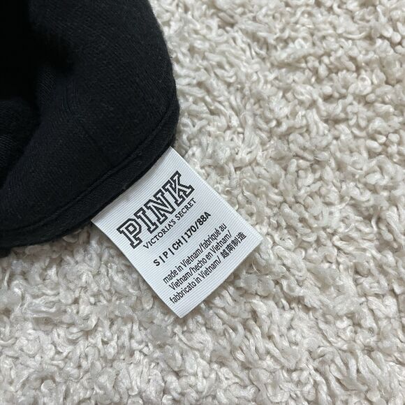 Victoria's Secret PINK Small Black Cowl Neck Drawstring Casual Cozy Sweatshirt - Picture 4 of 6